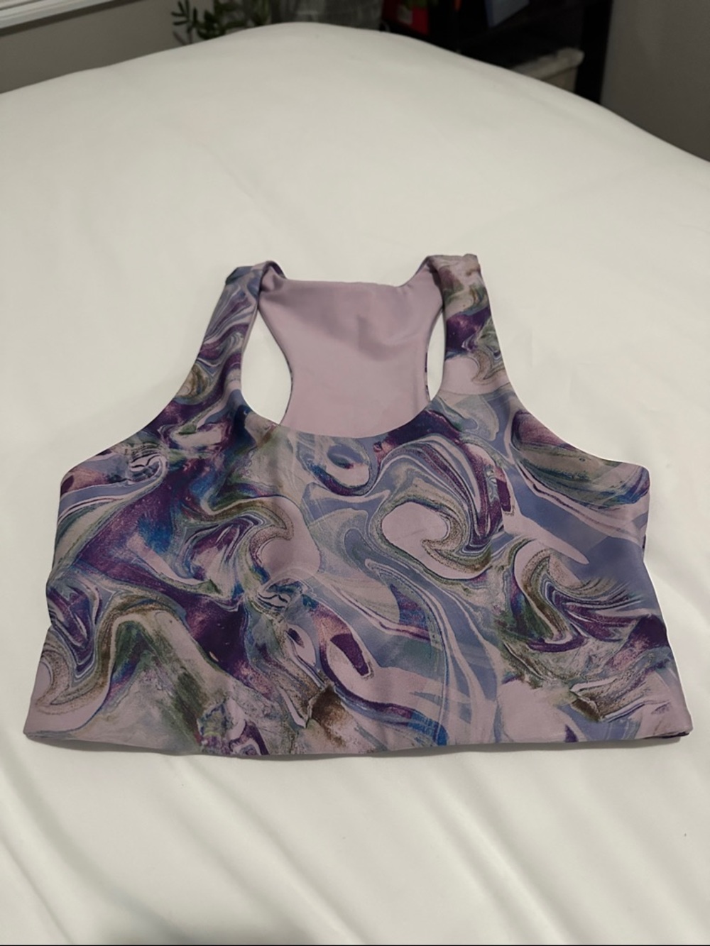 Marbled Purple Sports Bra Top
